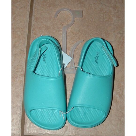 NEW Toddler Unisex Bright Blue Sz 10 Adjustable Ankle Strap Sandals CAT & JACK - Picture 1 of 2